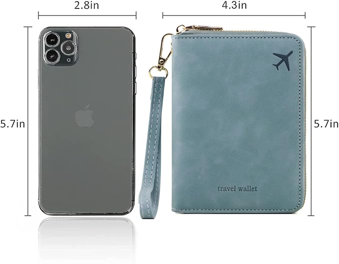 Passport Holder for Travel Women and Men RFID Passport Holder with Zipper Passport Case Passport cover Passport Wallet Travel Essentials and Accessories