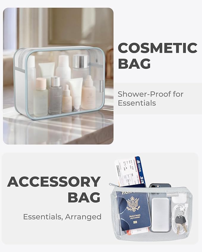 Percover Compression Packing Cubes 10-Piece Set, Packing Cubes Compression for Travel with Toiletry Bag, Laundry Bag & Shoe Bag, All-in-One Travel Organizer for Carry On & Checked Luggage, Slate Blue