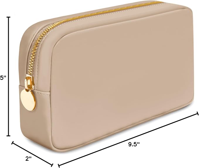DANCOUR Nylon Makeup Bags for Women Large Preppy Travel Toiletry Pouch Cosmetic Bag Makeup Organizer