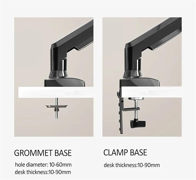 F80 + FP-2 Full Motion 360 Swivel Pivot 2-9kg Gas Spring Arm 10"-17" Laptop Tray Desk Stand Clamp 10-90mm Grommet Hole(Matte Charcoal)