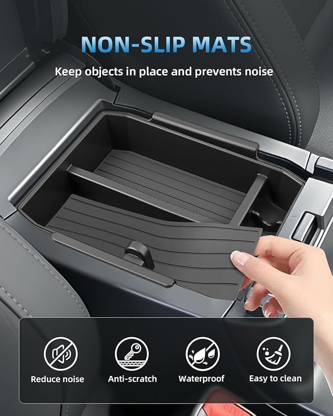 Double-Layer Center Console Organizer for 2026 Subaru Outback(Premium, Limited, Touring, Wilderness, Limited XT, Touring XT), Armrest Storage Box Insert Tray, Outback Interior Accessories
