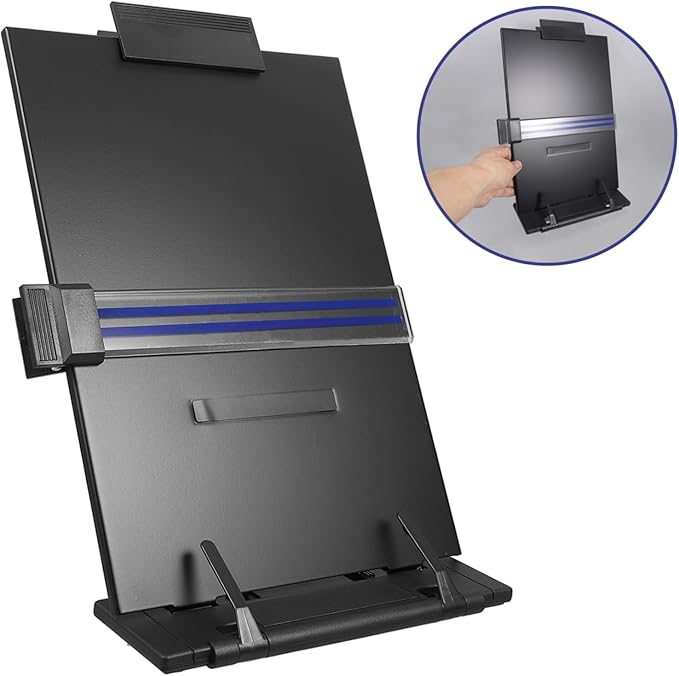 Holibanna Adjustable Folding Reading Stand Document Holder for Students Hands Copy Holder for Books Magazines and Documents