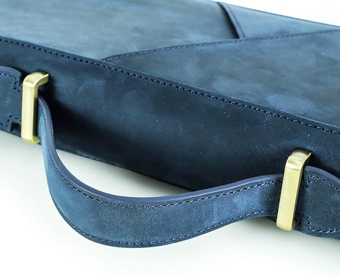 CONTACTS Family Passport Holder for 10 Full Grain Leather Passport Holder Compatible with Airtag for Family Travel Document Organizer Multiple Passport Wallet with Rfid Blocking (Blue)