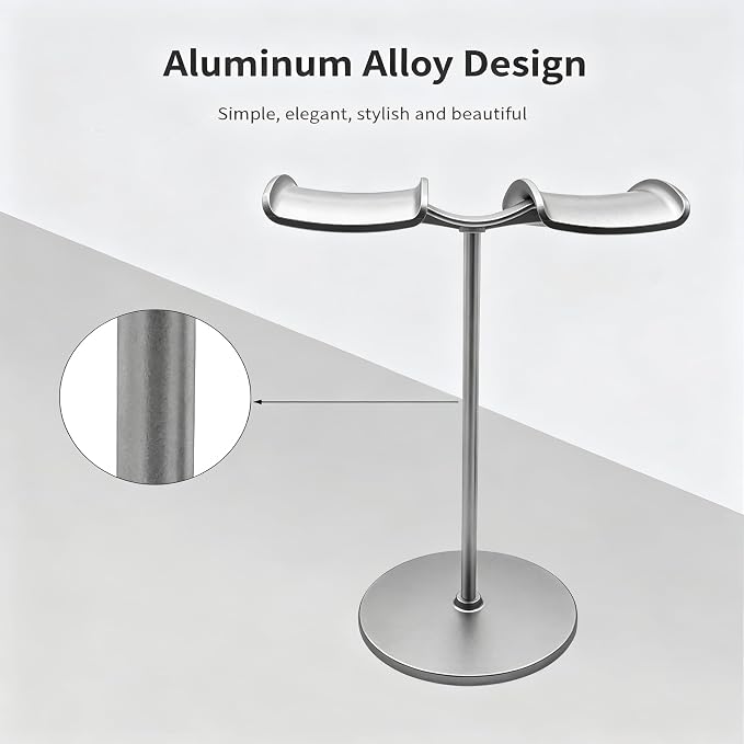 Headphone Stand Holder, Stable Portable Space,Saving Multi,Headphone Holder for Home, Office, Desktop, Gaming Setup (silver)