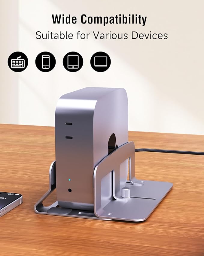 Laptop Stand for Desk, Vertical Laptop Riser Holder Compatible with MacBook Air/Pro, Metal Computer Laptop Stand for Office Home, Fits Mac mini Tablets MacBook Dell HP Up to 17", Silver
