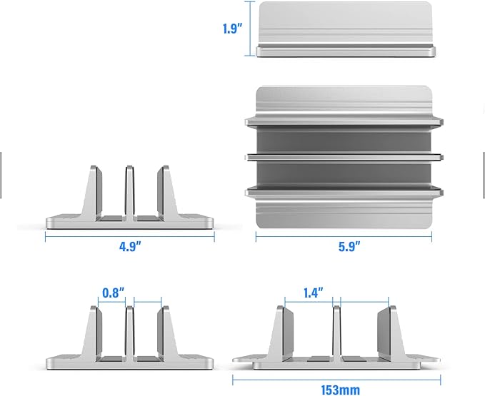 Double Slot Vertical Laptop Tablet Stand Mount Space -Saving Storage for Laptop Chromebook Tablet Smartphone,Compatible with MacBook,iPAD