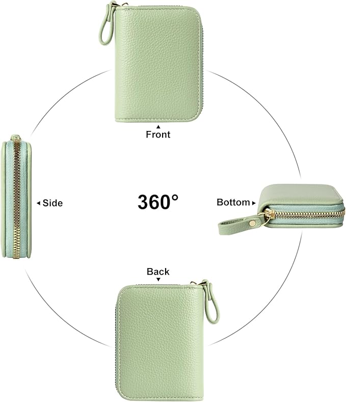EcoVision Credit Card Holder RFID Card Case Wallet, Small Accordion Zipper Card Case Holder, Card Organizer Case for Women Men