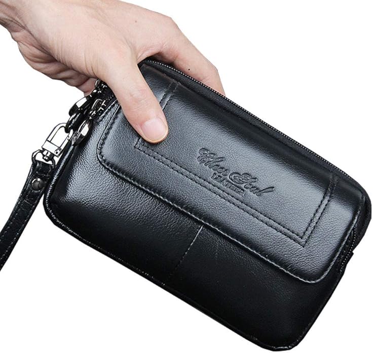 Hebetag Leather Clutch Purse Wallet for Men Organizer Holder Wrist Bag | Organizer, Holder