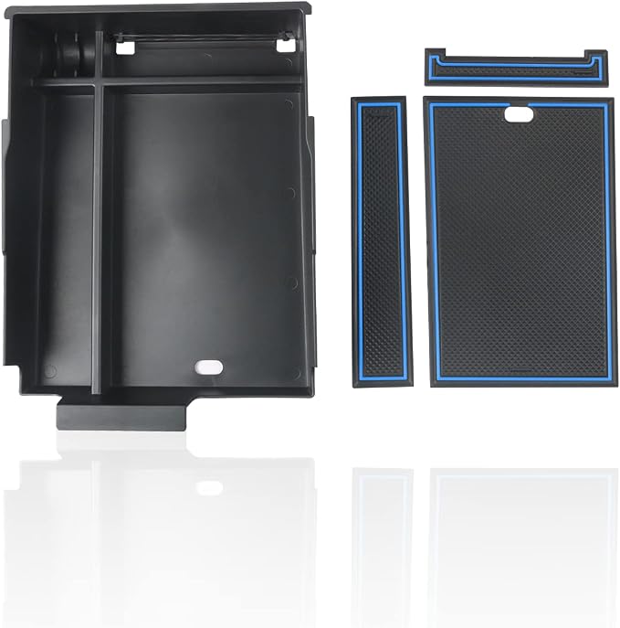 SKTU for 2023 2024 2025 Hyundai Palisade Center Console Organizer 2023 2024 2025 Palisade Center Console Tray 2023 2024 2025 Palisade Accessories Armrest Box with Coin and Sunglasses Holder (Blue)