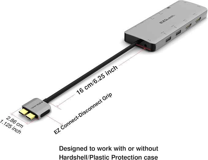USB C Hub 13 in 2 with 2 HDMI 4K, VGA, 1GBS Ethernet, 2USB A 3.0 Ports, 2 USB A 2.0 Ports, SD/Mico SD and Audio Port for Work and Travel - for MacBook Pro & Air
