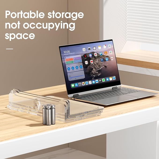 dual monitor stand riser, 3-layer transparent acrylic monitor stand with anti slip pad, adjustable length and angle, suitable for 2 monitors, desktop, laptop, PC, printer, TV screen