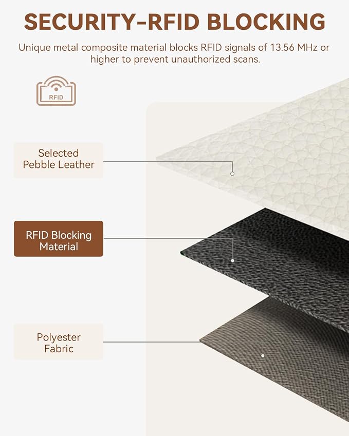 BOSTANTEN Slim Wallet for Women Small RFID Blocking Credit Card Holder Leather Bifold Wallets with Zipper Coin Pocket Beige&Brown