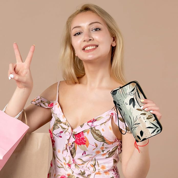 Wristlet Wallet for Women, RFID Blocking Phone Wallet, Large Capacity Zip Around Clutch, Fits iPhone 15 Pro Max, Travel Organizer Purse