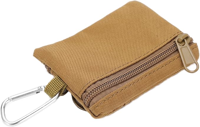 Mini Size EDC Utility Pouch Bags, Molle Pouch with Carabiner, EDC Pocket Organizer, Mini Molle Pouch Wallet for Biking Camping