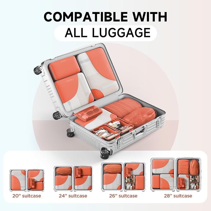 OlarHike 11 Set Packing Cubes for Travel, Gifts for Women Mom,Anti-Tearing Suitcase Organizer with Over 1000 pcs Mesh Holes,Vacation Essentials & Accessories for Cruise Ship