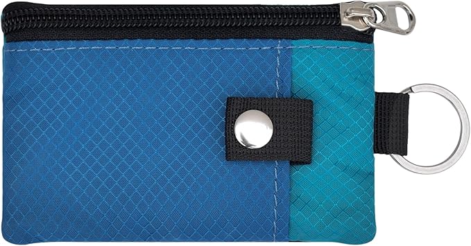CHENSPRX Minimalist RFID Blocking Small Wallet with ID Window,WaterResistant Zip Id Case Wallet with Lanyard Keychain for Cards,Cash,Travel,Women,Men
