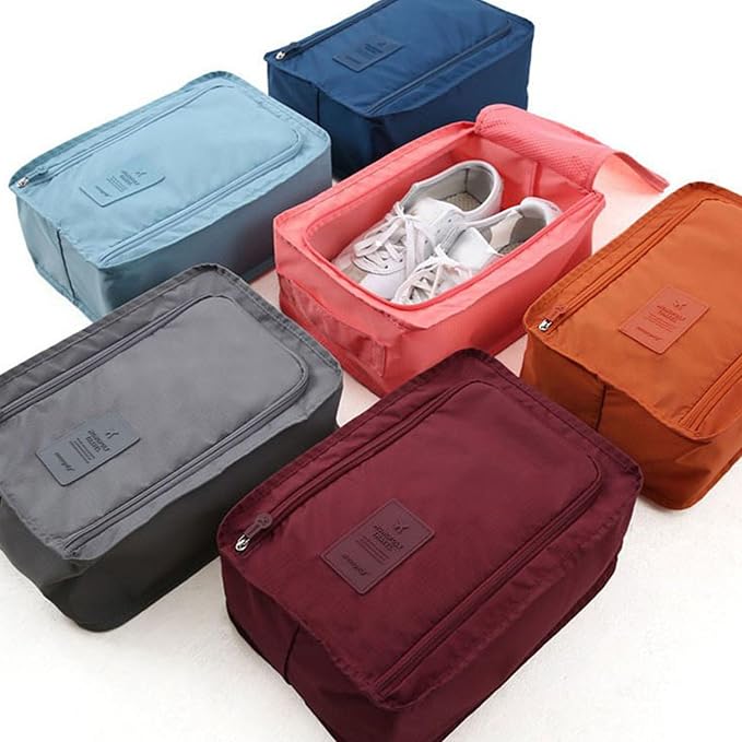 Mesh Shoe Carryall Bag, Water-Resistant Foldable Design with Separate Compartments for Travel Shoe Organiser