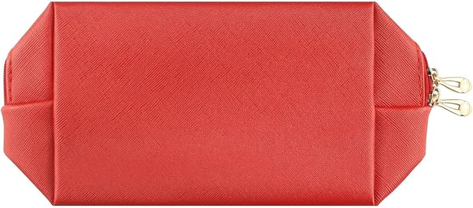 Small Makeup Bag Portable Cosmetic Bag for Women Makeup Pouch Waterproof Toiletry Bag for Travel (Red, Normal)