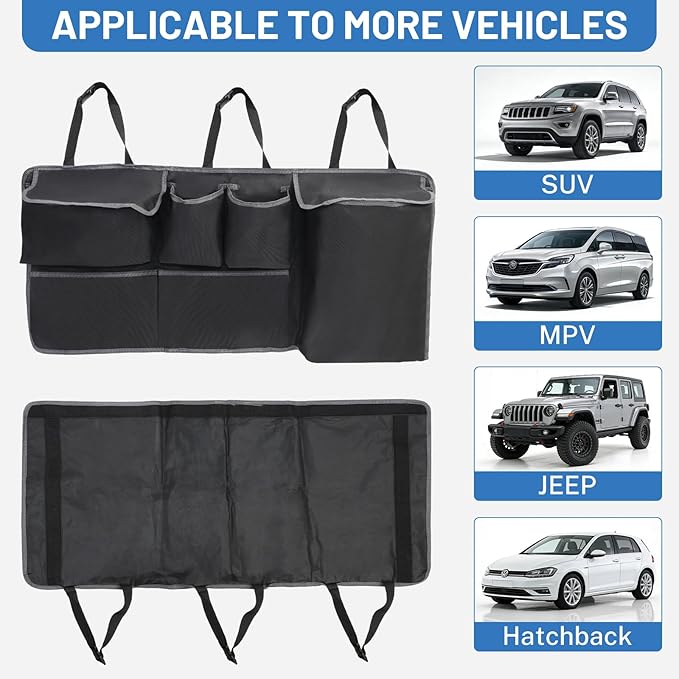 Hanging Car Trunk Organizer,A Car Organizers And Storage For Backseat, Sturdy Trunk Organizer Car Accessories With 5 Pockets Sutable For SUV/MPV/Truck, Large Capacity Back Seat Organizer