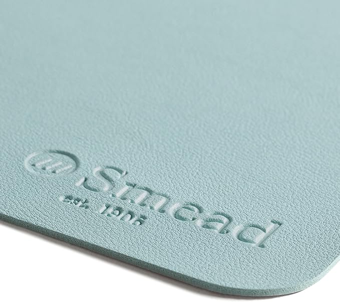 Smead Desk Pad, Vegan Leather Desk Mat with Non-Slip Faux Suede Backing, Perfect Desk Organizer for Office Decor, 23.6” x 13.7” Small, Superior Blue (64840)