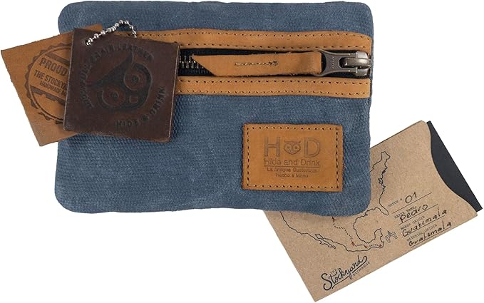 Hide & Drink, Multi-Tool Pocket Pouch, Compact Multipurpose EDC Zippered Bag, Mini Camping Tool Case, Waxed Canvas, Knife Holster, Handmade Slim Organizer