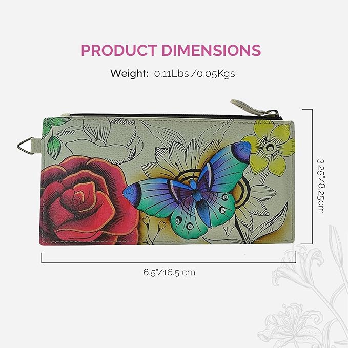 Anna by Anuschka Women's Hand Painted Genuine Leather Organizer Wallet | Hand Painted