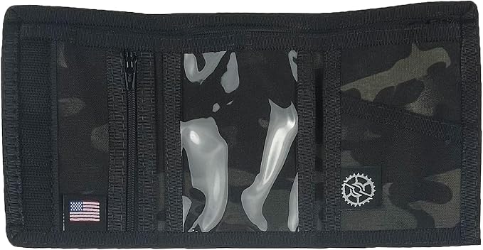 Sprocket Nylon Trifold Wallet with Zippered Coin Pocket & ID Window (MultiCam Black Camo)