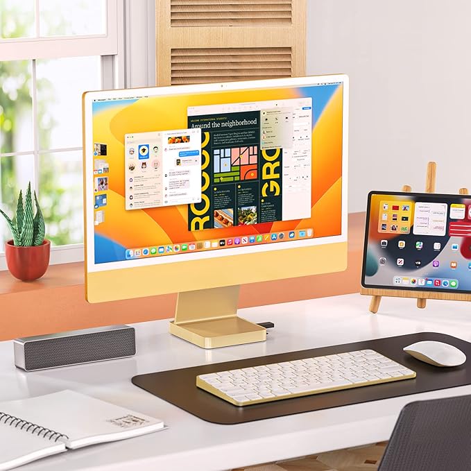 Minisopuru USB C Hub for iMac - M.2 NVMe SSD Adapter, Supports iMac M1/M3/M4, 10Gbps USB A 3.2, SD/TF, Yellow