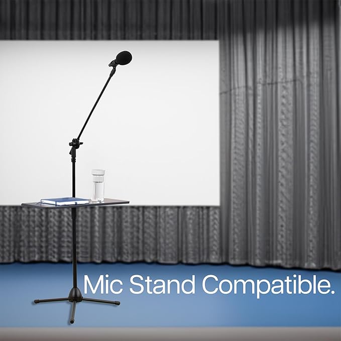 VIVO Universal Steel 24 x 8 inch Shelf Pole Mount for TV Cart, Attaches to 0.5” to 2.4” Poles, Speaker & Microphone Stands, Clamp-on Utility Storage Surface, Black, MOUNT-SF24P