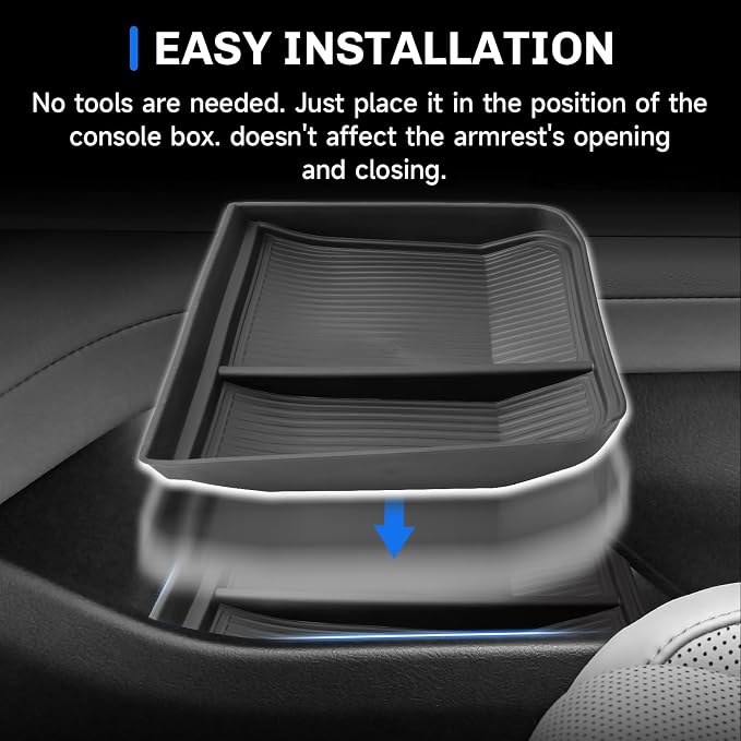 SXCY for 2026 Lexus ES Center Console Organizer for 2026 Lexus ES Accessories Under Console Tray for 2026 Lexus ES TPE Under Console Storage Organizer