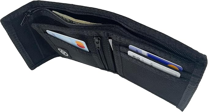 Sprocket Nylon Billfold Wallet with Zippered Coin Pocket (Black Ballistic)