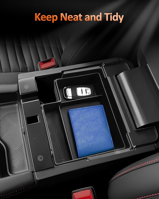 CDEFG Double-Layer for 2025 2026 Ford Explorer Center Console Organizer Tray - Armrest Storage Middle Insert - 2025 2026 Explorer (Active, ST-Line, Platinum and ST) Interior Accessories