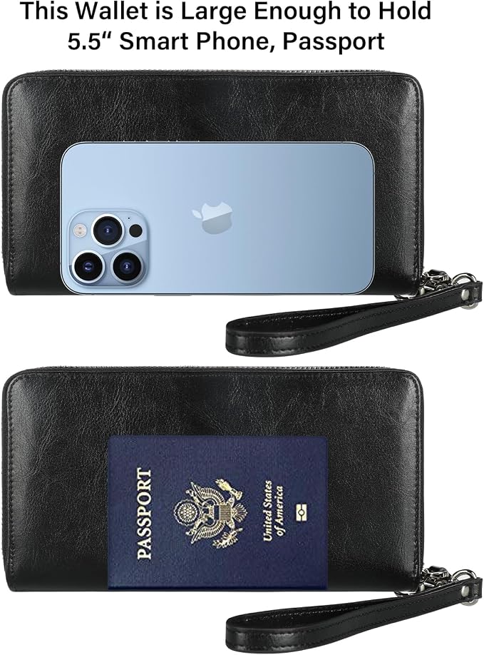 Lavemi Small Compact Women Wallet RFID Blocking Genuine Leather Bifold Purse with ID Windows