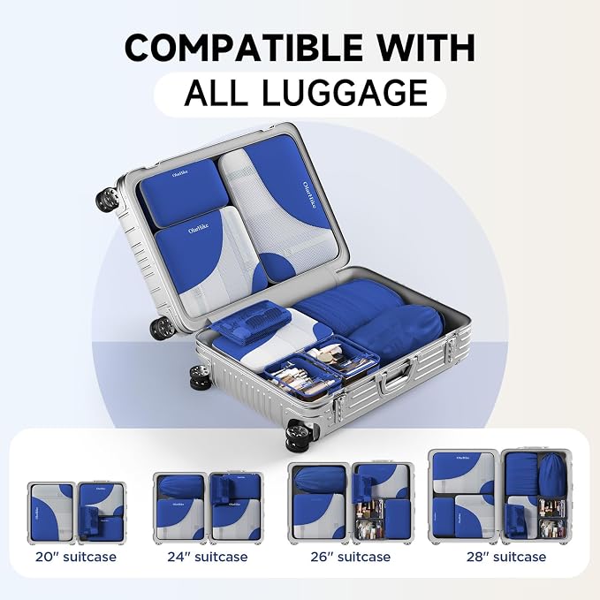 OlarHike 11 Set Packing Cubes for Travel, Gifts for Women Mom,Anti-Tearing Suitcase Organizer with Over 1000 pcs Mesh Holes,Vacation Essentials & Accessories for Cruise Ship