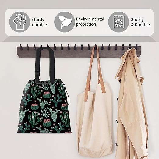 Car Trash Bag Large Hanging Can for Back of Seat, Cute Waterproof Car Garbage Bag for Vehicle, Travelling, Outdoor Cute Green Cactus