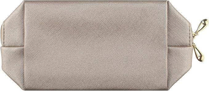 Small Makeup Bag Portable Cosmetic Bag for Women Makeup Pouch Waterproof Toiletry Bag for Travel (Grayish brown, Normal)