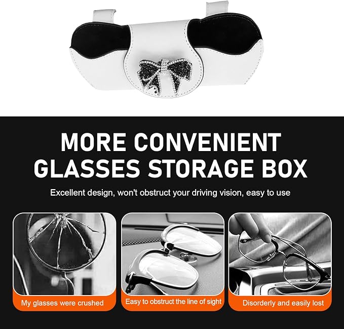 Sunglass Holder for Car Visor, Scratch-resistant Sunglasses Storage Holder, Sun Visor Storage Box Accessory