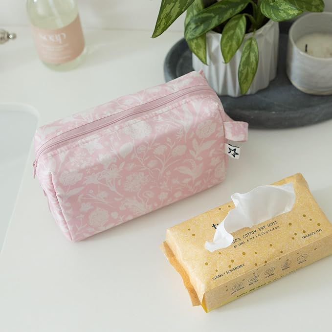 Tiny Twinkle Waterproof Travel Toiletry & Makeup Bag Organizer | Makeup Pouch with Multiple Compartments & Snap Handle for Travel | Gift for Teen Girls and Women (Toile)