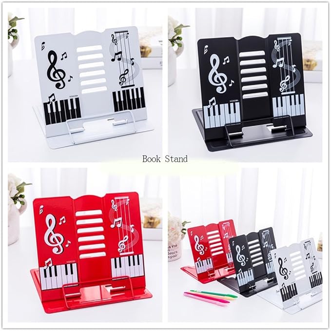 Book Stand 68 Angle Adjustable and Portable Reading Stand Tablet/Cookbook/Textbook/Sheet Music/Tablature/Painting/Book Stand Document Holder - Black