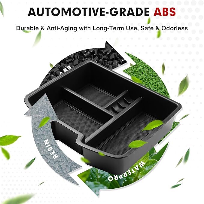 Autorder Center Console Organizer for 2007-2013 Chevrolet Silverado/GMC Sierra 1500 2500 3500 Accessories Armrest Storage Box Secondary Insert Tray with 2 Color Mats