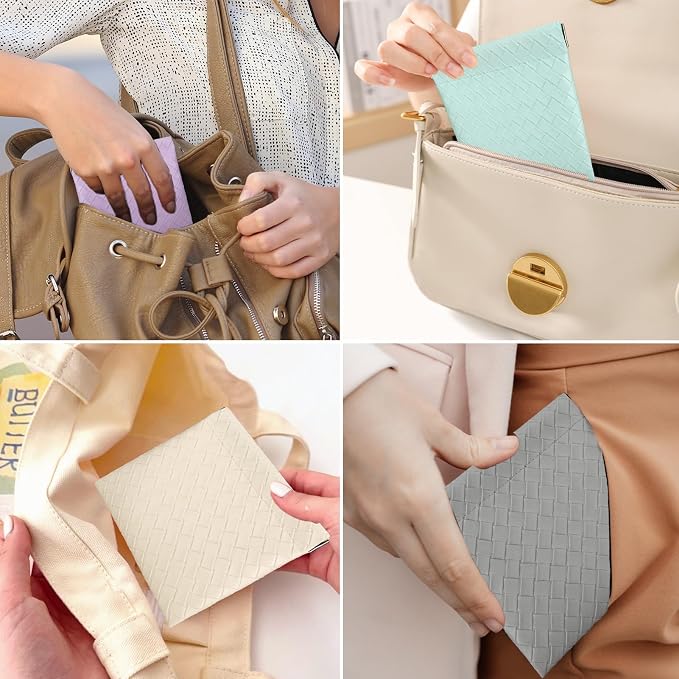 BUSOHA 4 PCS Small Makeup Bag for Purse - Mini Portable Cosmetic Bags for Women, Weave Coin Purse Lipstick Cosmetic Accessories Organizer, Small Travel Kit Storage Pouch