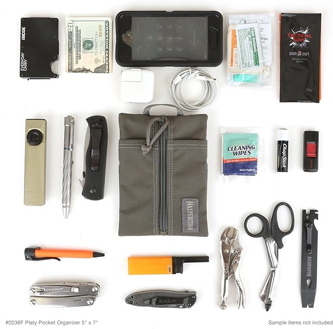 MAXPEDITION Platy Pocket Organizer, Durable EDC Tool Pouch for Men, Neck Wallet with Paracord Lanyard, Holds Flashlight, Multitool, Pen, Notebook