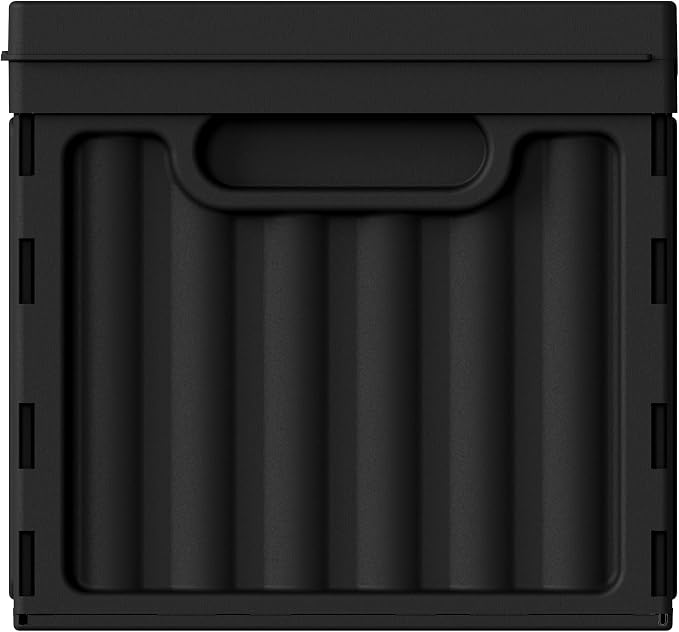 Oterri Plastic File Box with Lid for Letter Size Hanging File Folders, Hanging File Folder Box for Home, Office, School, File Cabinet (Black, Large-1 Pack Without Folders)