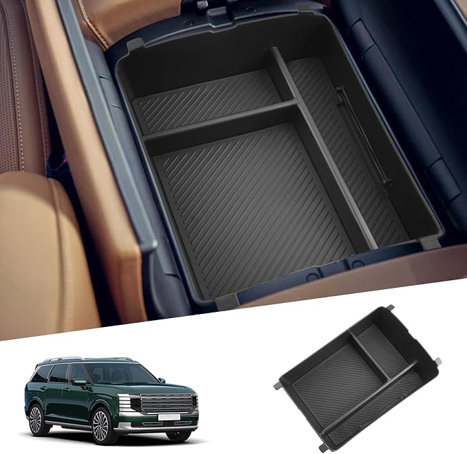SHAOHAO for 2026 Hyundai Palisade Center Console Organizer Fit for 2026 Hyundai Palisade Accessories Console Tray, 2026 Palisade LX3 Upper Middle Console Armrest Stoage Box (Only for 7-Seat)