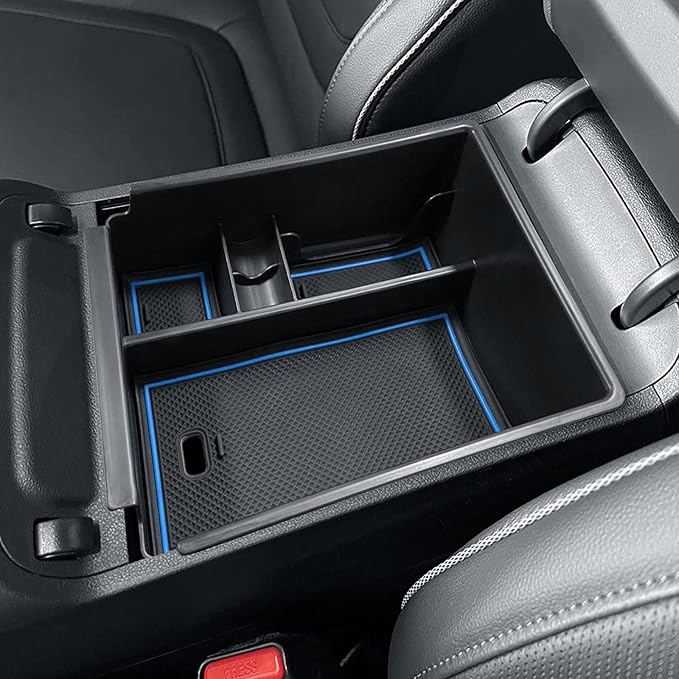 HGWEI Center Console Organizer Compatible with 2022-2024 Hyundai Tucson & Santa Cruz 2022-2026 Interior Accessories Armrest Storage Box Insert Tray (Not for 2025 Limited/Hybrid/Plug-in Hybrid) Blue