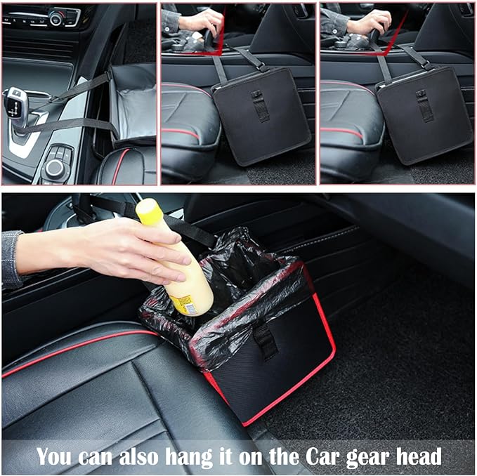 carleef Hanging Car Trash Can,Foldable & Leak-Proof Car Trash Bin with 7L Large Capacity for Keeping Tidy,Multipurpose Universal Cars Garbage Can as Cars Organizer and Storage