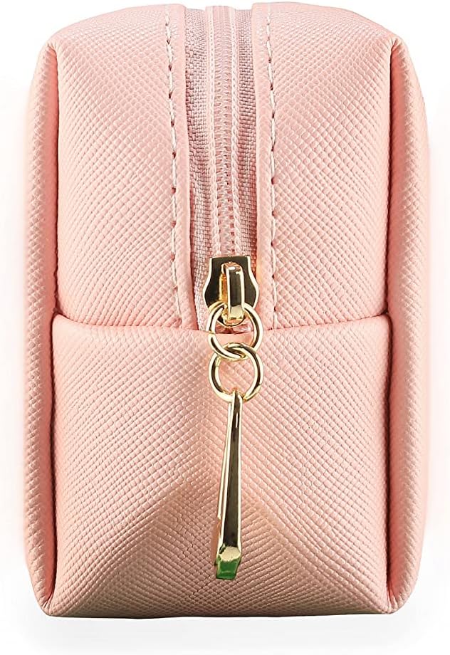 Small Makeup Bag Portable Cosmetic Bag for Women Makeup Pouch Waterproof Toiletry Bag for Travel (Rose Pink, Mini)