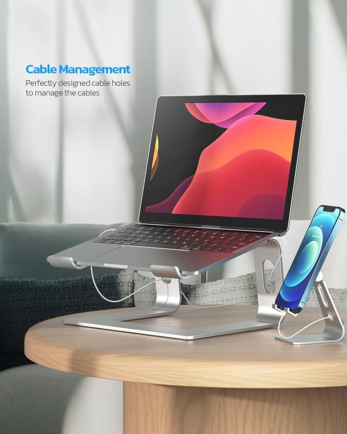 Nulaxy Laptop Stand, Ergonomic Aluminum Laptop Computer Stand, Detachable Laptop Riser Notebook Holder Stand Compatible with MacBook Air Pro, Dell XPS, HP, Lenovo More 10-15.6” Laptops