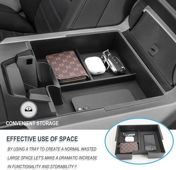 Ruiya 2022-2026 Hummer EV Center Console Organizer for GMC Hummer EV Accessories ABS Material Armrest Console Glove Tray Compatible with 2022 2023 2024 2025 2026 GMC Hummer EV Pickup/SUV
