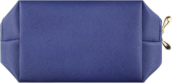 Small Makeup Bag Portable Cosmetic Bag for Women Makeup Pouch Waterproof Toiletry Bag for Travel (Navy Blue, Normal)